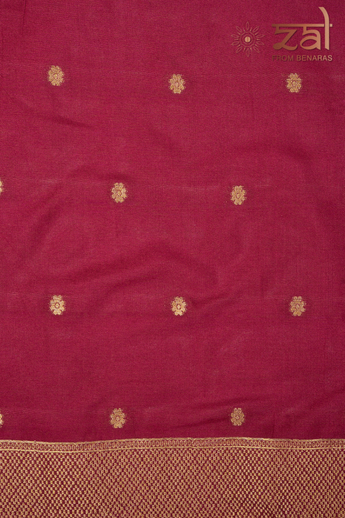 Maroon Pure Katan Silk Banarasi Handloom Saree