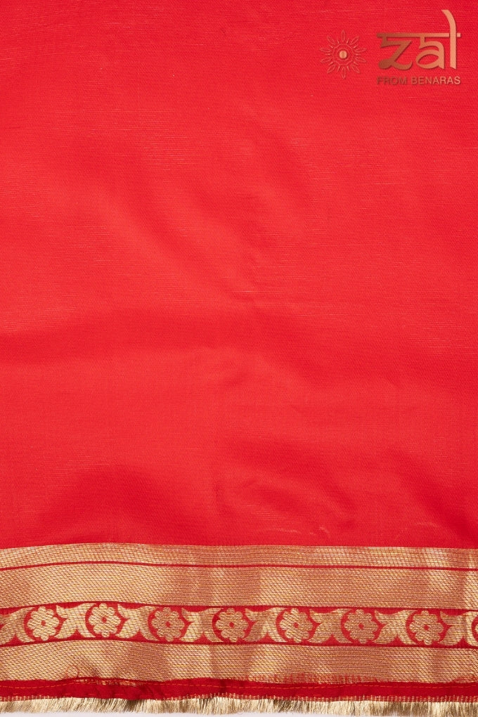 Red Pure Silk Brocade Banarasi Handloom Saree