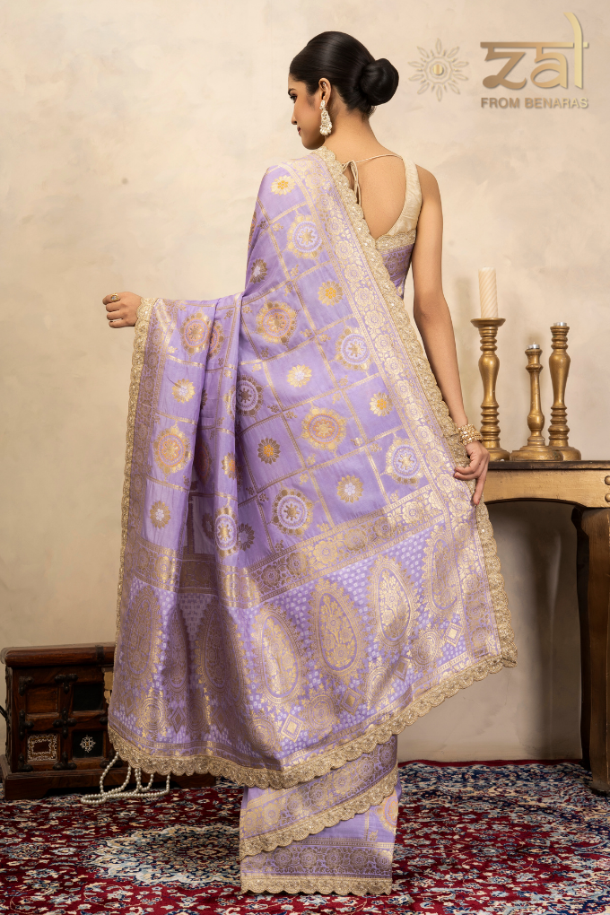 Light Lavender Pure Silk Banarasi Patola Handloom Saree