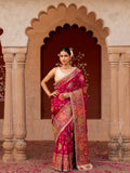 Magenta Pure Katan Silk Banarasi Bridal Handloom Saree