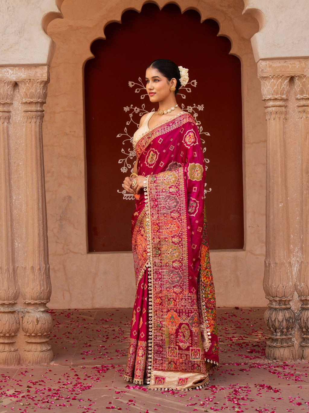 Magenta Pure Katan Silk Banarasi Bridal Handloom Saree