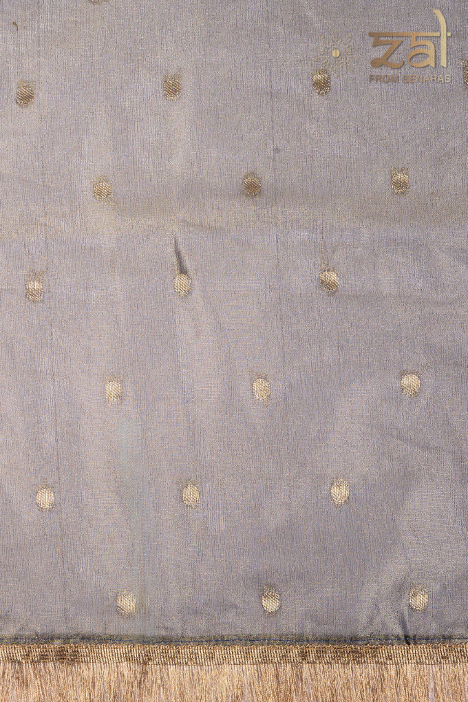 Grey Pure Tissue Silk Banarasi Handloom Saree