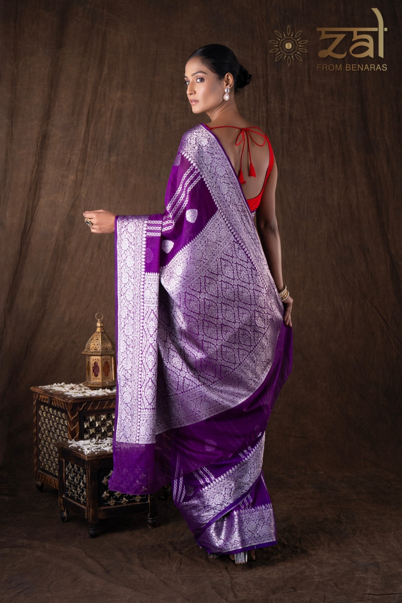 Purple Pure Silk banarasi Handloom Saree