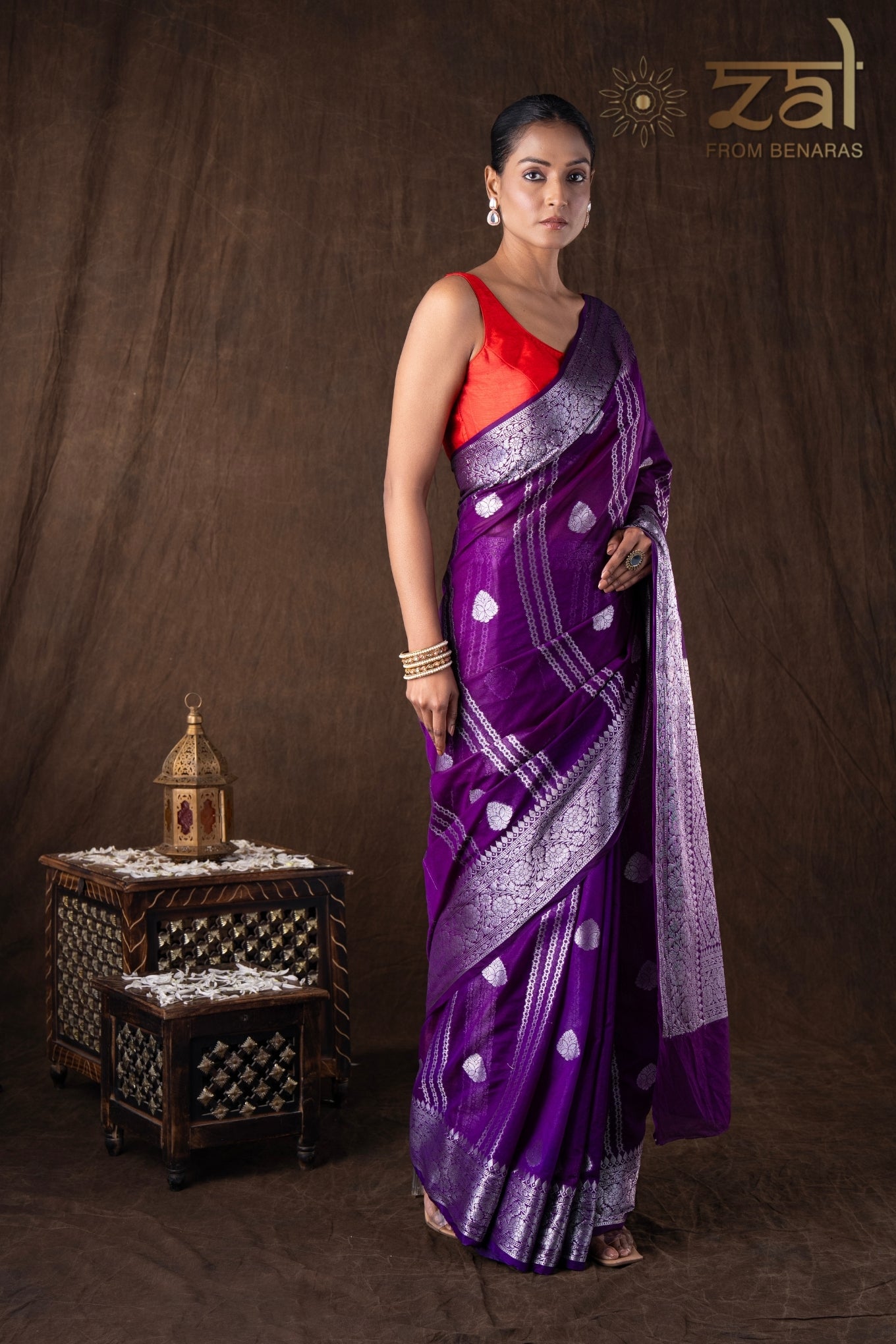 Purple Pure Silk banarasi Handloom Saree