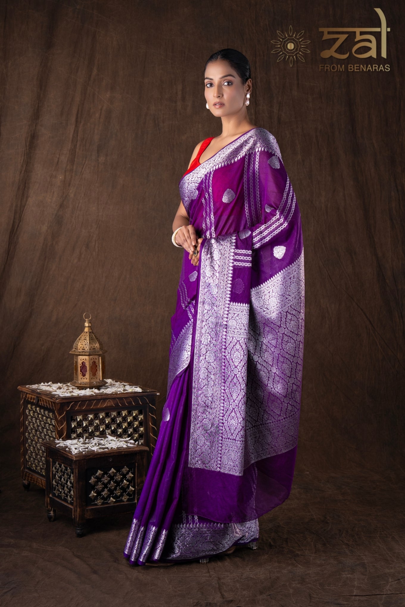Purple Pure Silk banarasi Handloom Saree