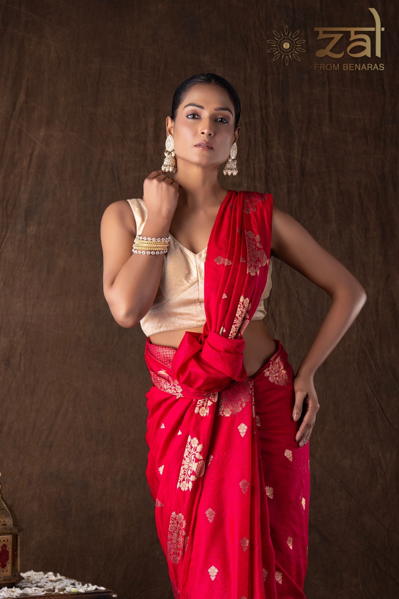 Hot Pink Pure Silk Raw Mango Boota Zari Banarasi Handloom Saree