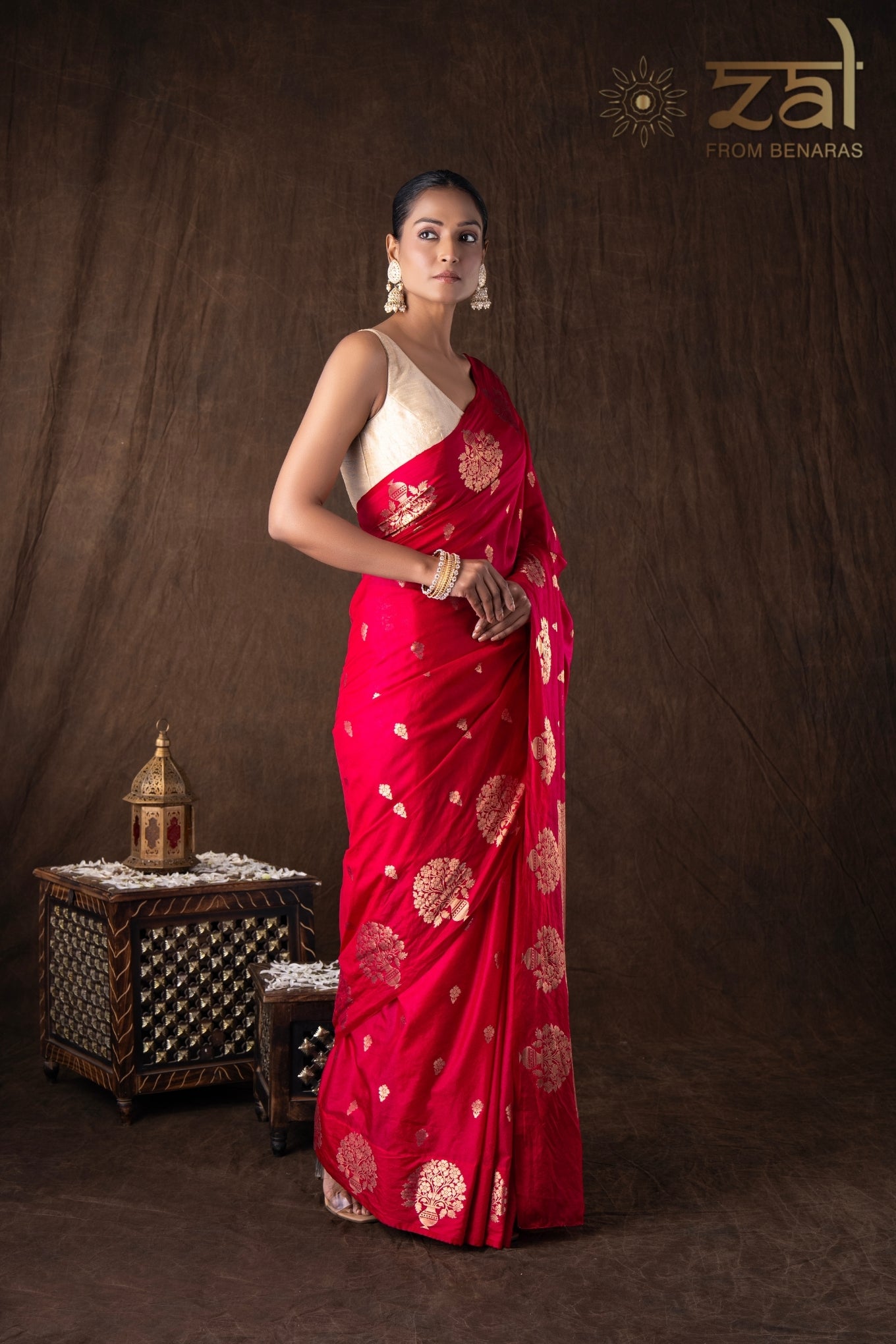 Hot Pink Pure Silk Raw Mango Boota Zari Banarasi Handloom Saree