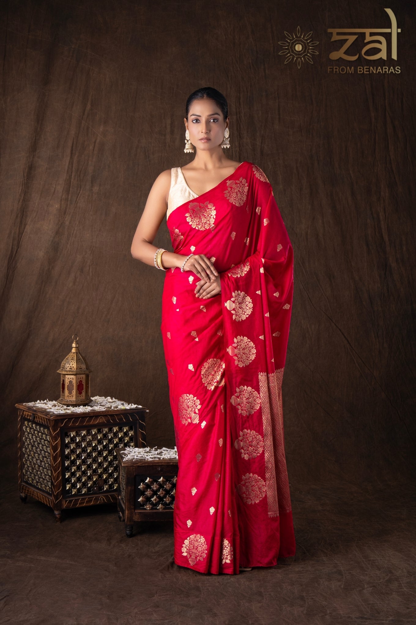 Hot Pink Pure Silk Raw Mango Boota Zari Banarasi Handloom Saree