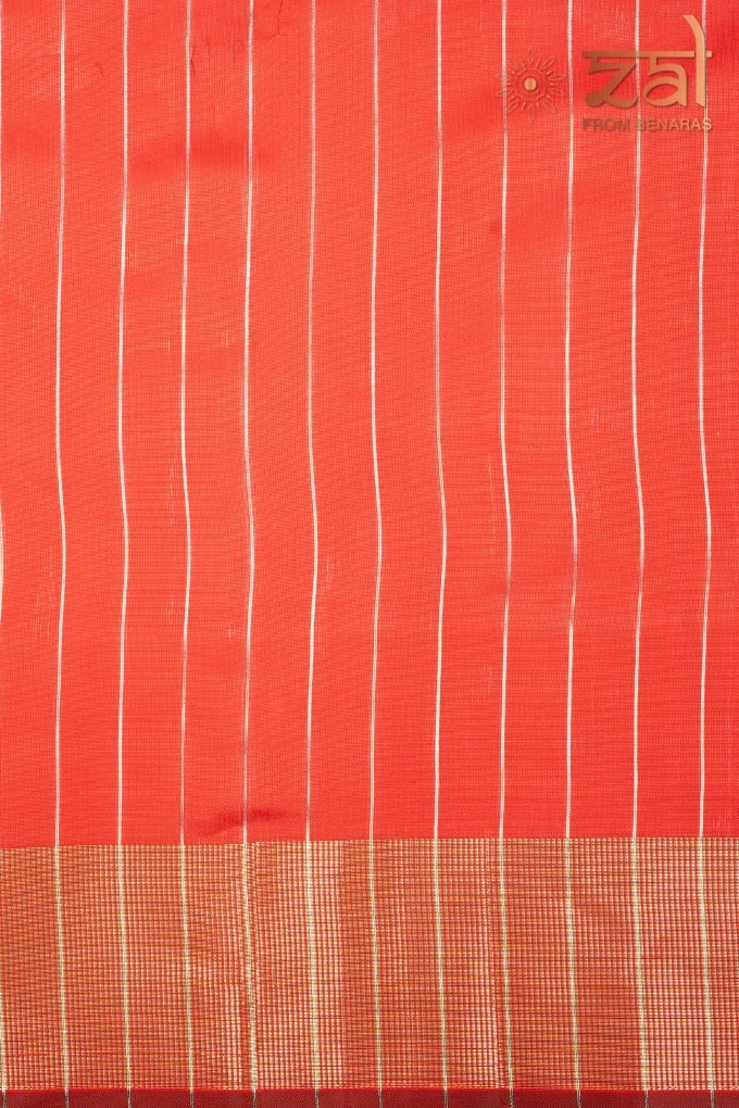 Red Chiffon Silk Banarasi Handloom Saree