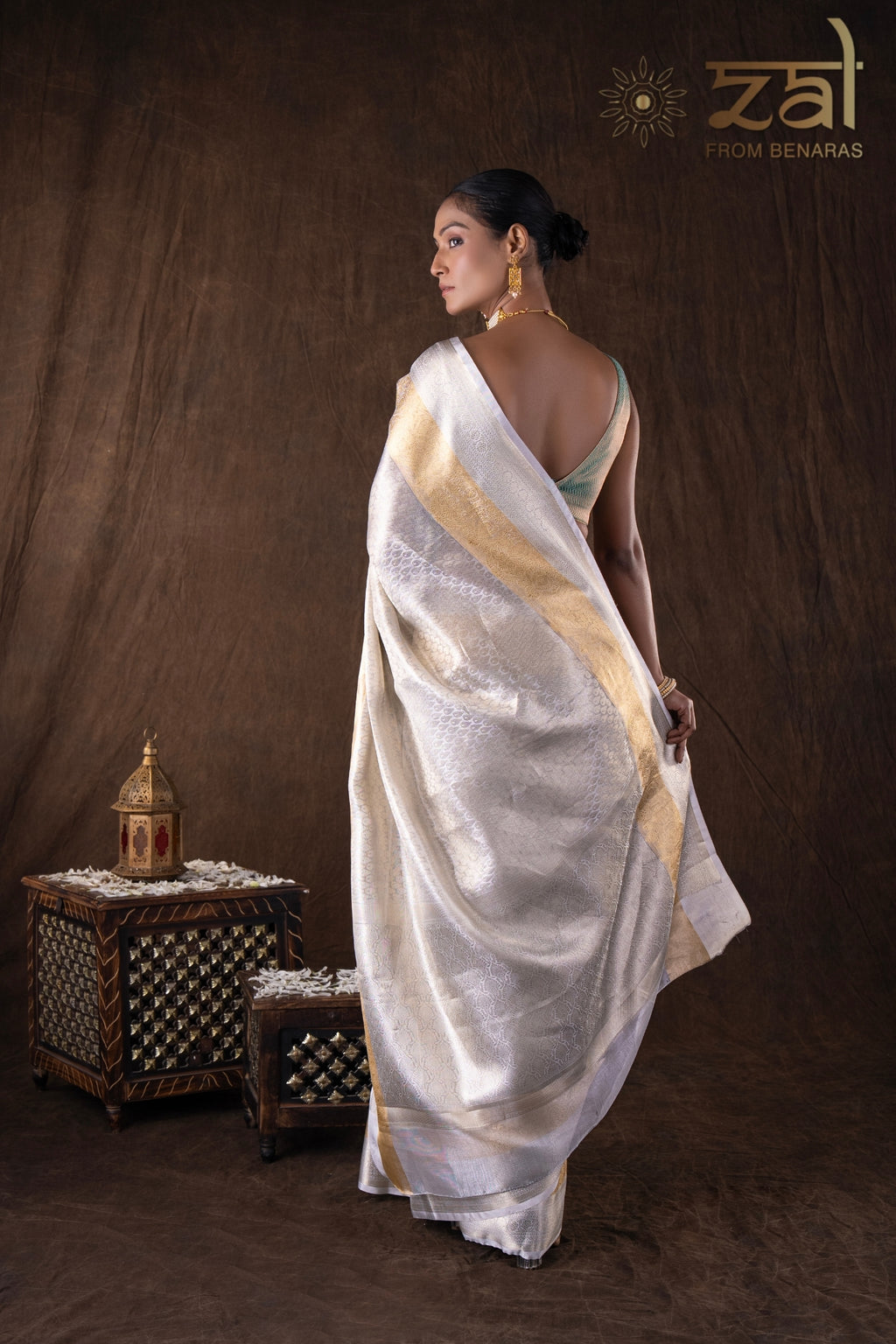 Silver Golden Kanjivaram Zari Silk Banarasi Handloom Saree
