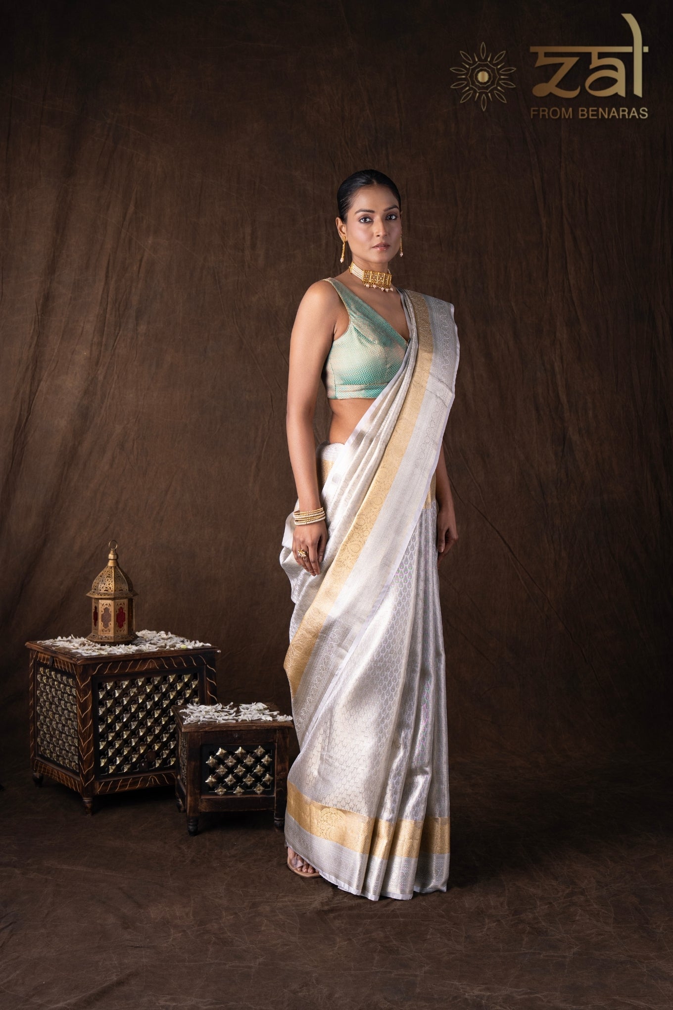 Silver Golden Kanjivaram Zari Silk Banarasi Handloom Saree