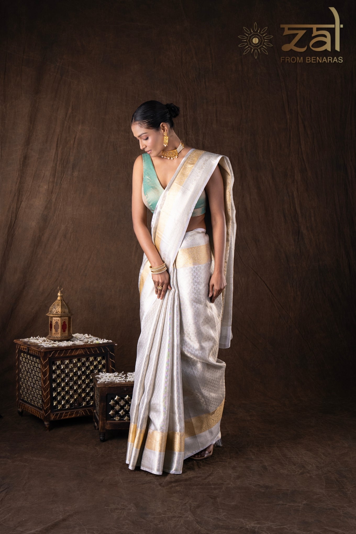 Silver Golden Kanjivaram Zari Silk Banarasi Handloom Saree