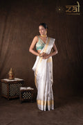 Silver Golden Kanjivaram Zari Silk Banarasi Handloom Saree