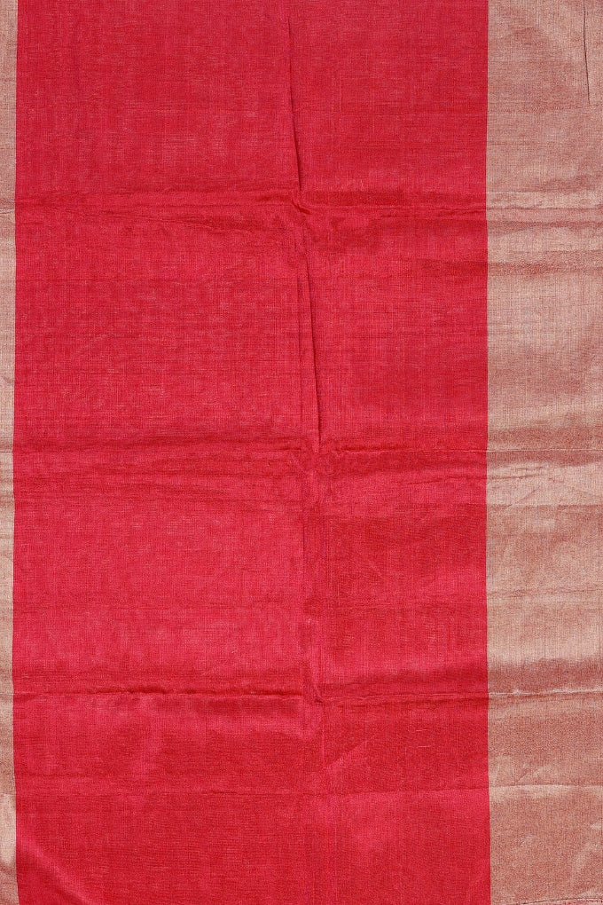 Grey - Hot Pink Pure Chanderi Tissue Handloom Saree