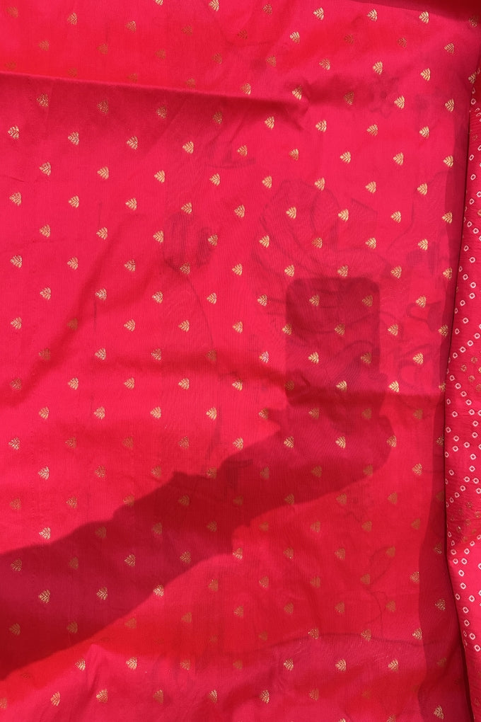 Pink Pure Silk Paithani Bandhej work Saree