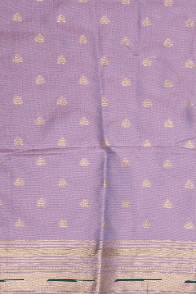 Lavender Pure Silk Paithani Bandhej work Saree